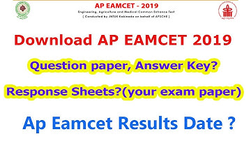 AP eamcet 2019 question paper and answer key Download | ap eamcet 2019 question paper response sheet