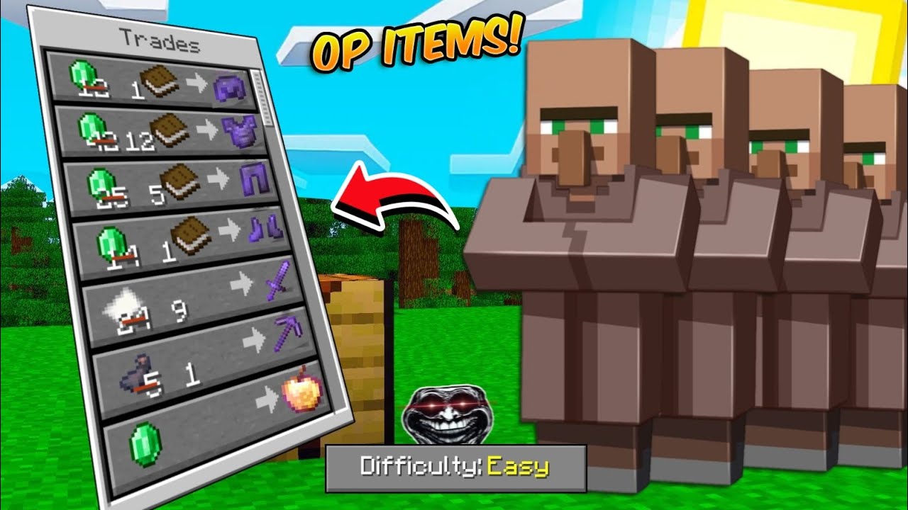 Minecraft But Villagers Trade OP Items 🔥