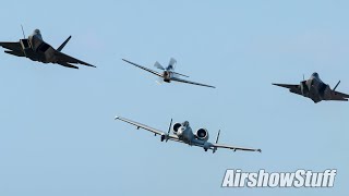 A-10 Warthog Demo and P-51\/F-22\/F-35 Heritage Flight (Tuesday) - EAA AirVenture Oshkosh 2019