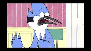 Regular Show Mordecai and Rigby screaming