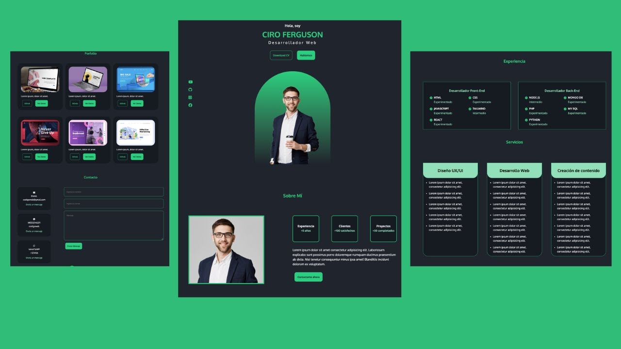 Cómo crear un Portafolio Web paso a paso - HTML CSS JAVASCRIPT - YouTube
