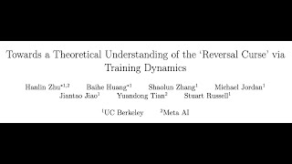 [QA] Towards a Theoretical Understanding of the `Reversal Curse' via Training Dynamics