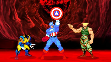 Marvel VS Capcom 2 - Wolverine/Captain America/Guile - Expert Difficulty Playthrough