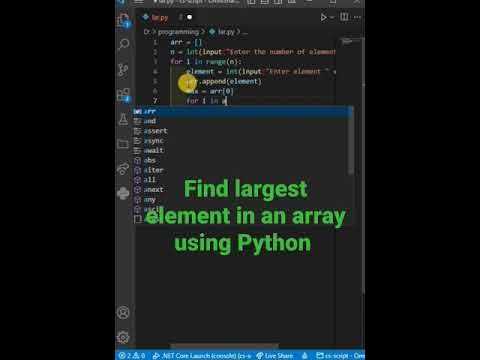 Python Program to find largest element in an array || Python program ...