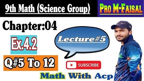 9Th Class Math || Ch 4 Algebraic Expression And Formula || Exercise 4.2 Question 5 To 12