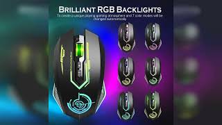 Overview: UHURU Wireless Gaming Mouse Up to 12000 DPI, Rechargeable USB-C Wireless Mouse with 7 ...