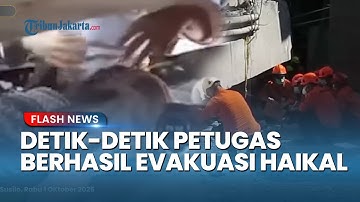 DETIK-DETIK Petugas Berhasil Evakuasi Haikal Seusai 72 Jam Terjebak di Reruntuhan Ponpes Al Khoziny