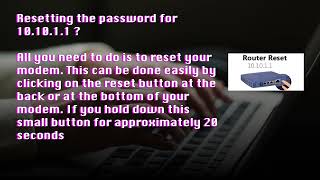 Login & Resetting the password for 10.10.1.1
