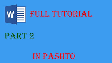 MS WORD IN PASHTO PART 2/BY COMPUTER SOFT WARES