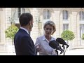 Déclaration avec Ursula von der Leyen, Présidente élue de la Commission européenne.