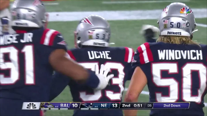 Josh Uche & John Simon both get a sack during the Patriots win over Lamar Jackson, Baltimore Ravens