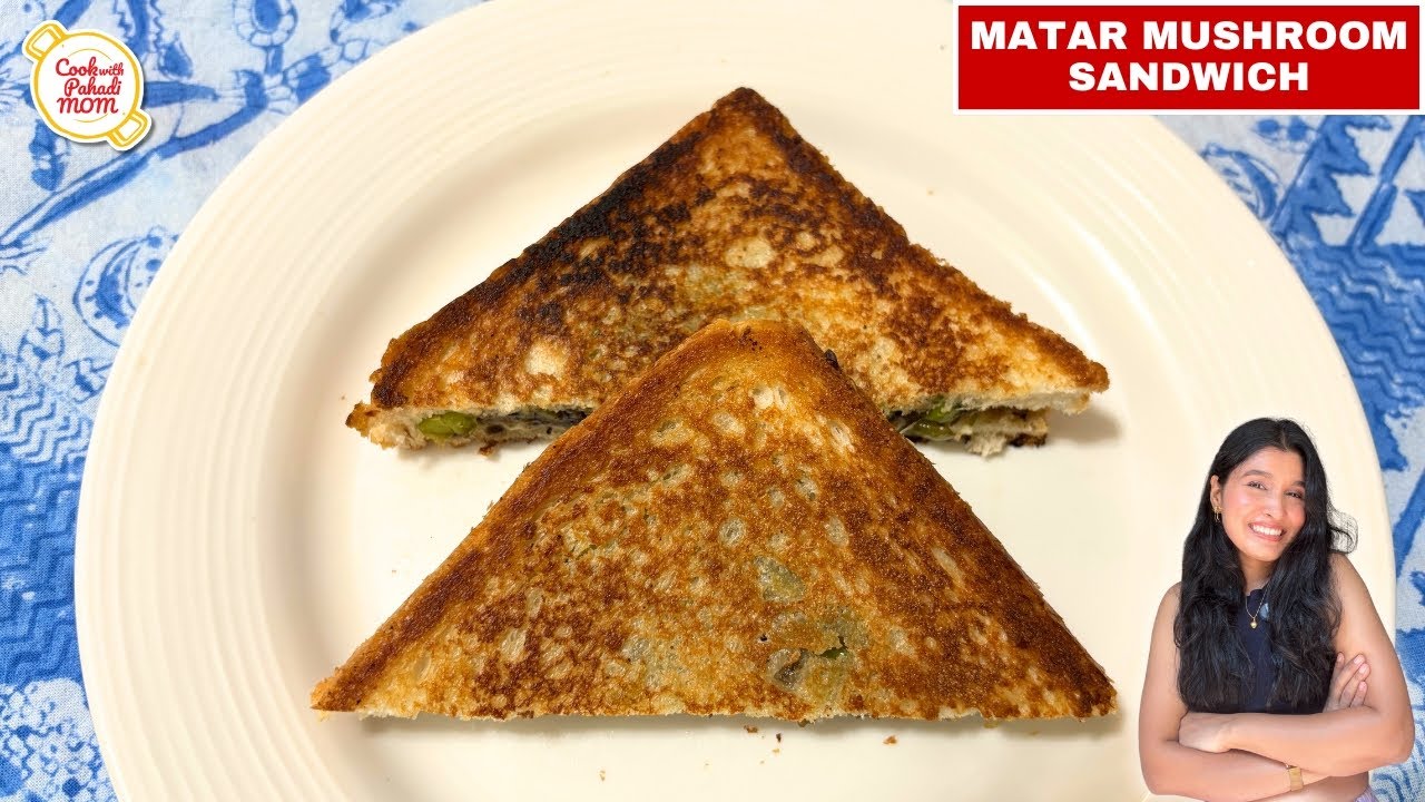 Matar Mushroom Sandwich | Healthy Breakfast & Snack | Winter Special Sandwich Recipe