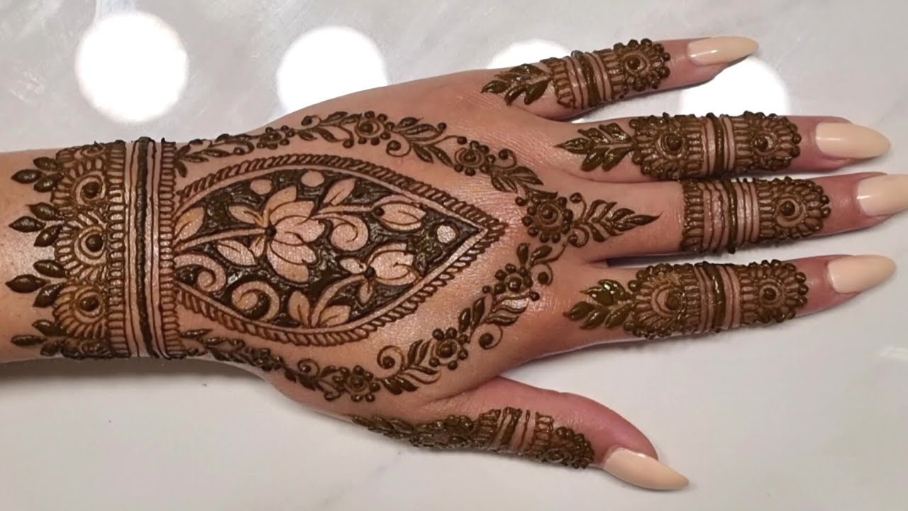 New Beautiful Simple henna design for front hands henna mehendi YouTube