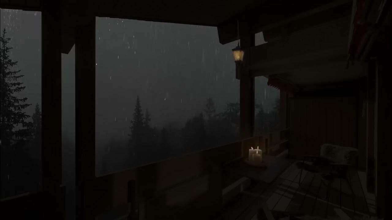 Cozy Room with Rain, Fireplace & Thunderstorm Sounds for 12 hours YouTube