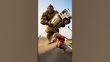 💧🔥 हनुमान जी बनाम टैंकर उठाकर भागता दानव #bhakti #trending #shorts #viral #aianimation #hanuman #ai