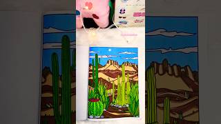 Desert World | Minimalist Boho Art Coloring Page. #desert #desertplants #coloring #bohoart #minimal