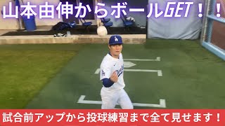 【山本からボールGet】試合前から投球練習までの流れ全て見せます。#大谷翔平 #ドジャース #山本由伸