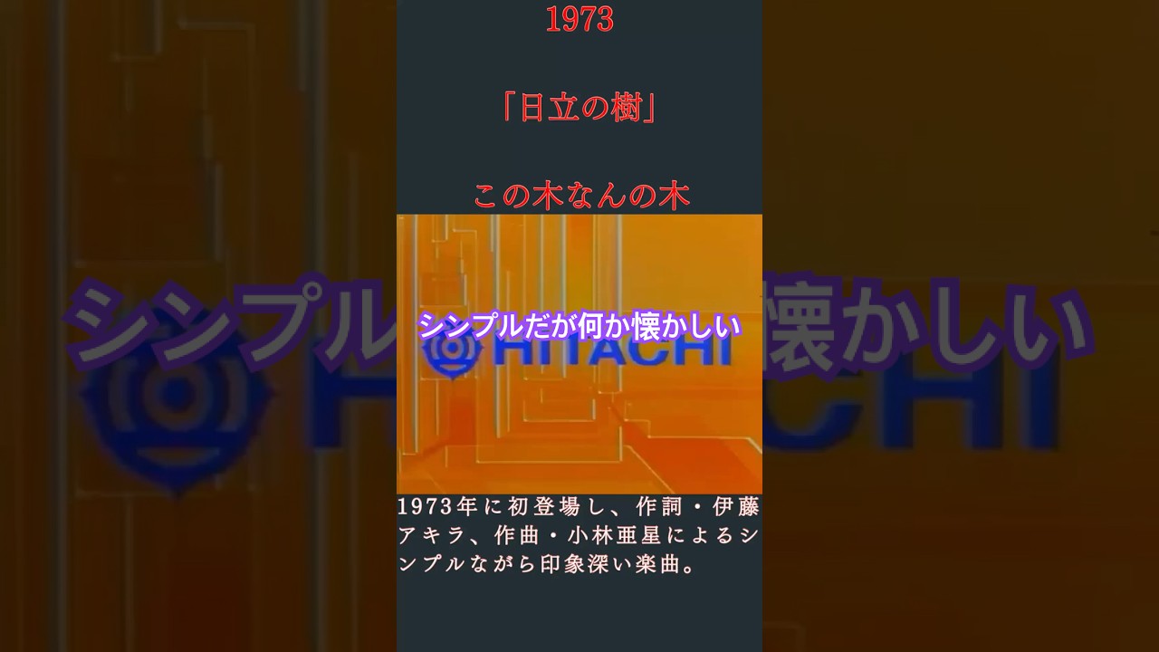 日立の樹「この木なんの木」〜1973年初代│日立グループの象徴CM(1973)