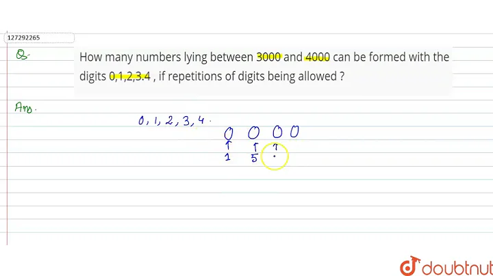 How many numbers lying between 3000 and 4000 can be  formed with the digits 0,1,2,3.4 ,