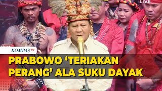 Prabowo Teriakan Perang ala Suku Dayak saat Pidato di Depan Pasukan Merah