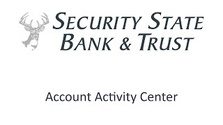 Online Banking: Account Activity Center