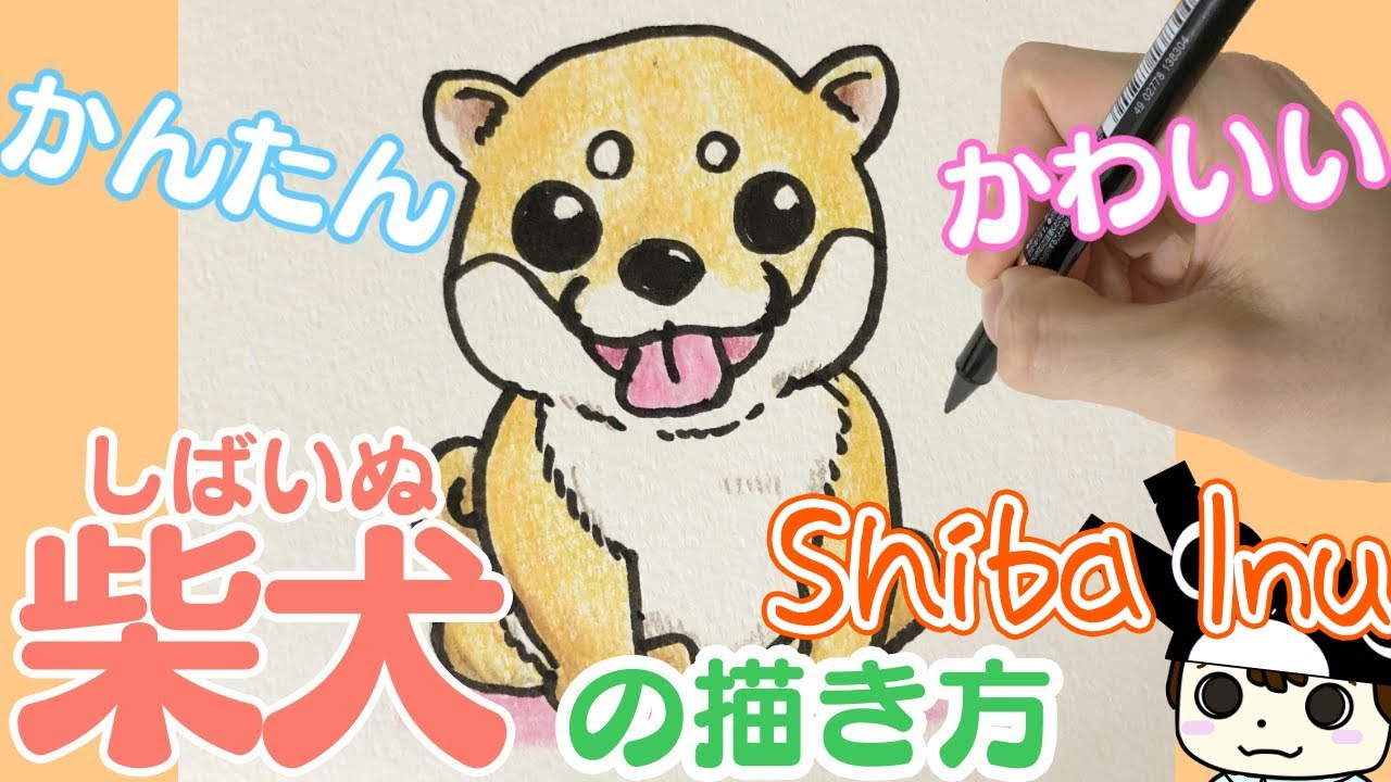 可愛い動物イラスト 可愛い柴犬の描き方 How To Draw Shiba Inu Youtube