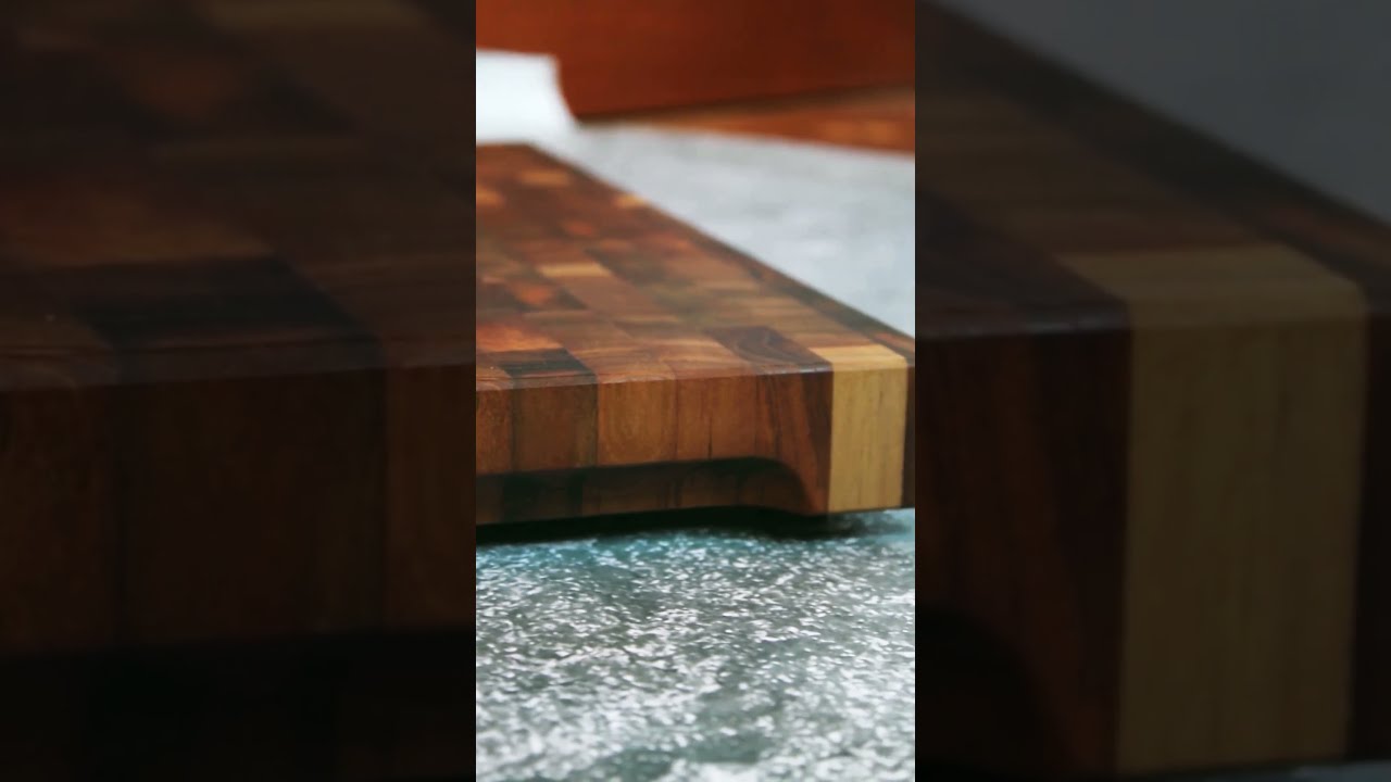 Teak End Grain Cutting Board Reveal Cuttingboard Woodworking Teakwood