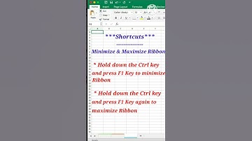 Shortcut For Minimize Or Maximize Ribbon