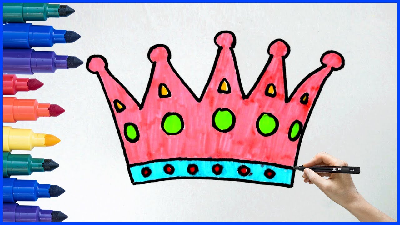 How to draw a crown king easy for kids | Drawing step by step together ...