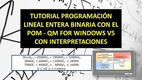 Tutorial programación ENTERA BINARIA con el programa QM for WINDOWS POM-QM V5