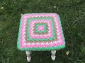 Сидушка на табурет баварской вязкой/Seat on a stool Bavarian knitted