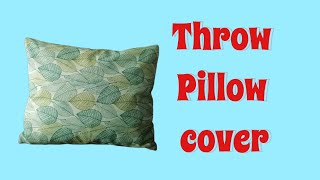 throw pillow with overlapped zipper