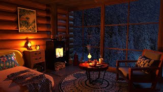 Cozy Winter Cabin - Relaxing Blizzard and Snowstorm Sounds w/ Fireplace for Sleep & Relaxation screenshot 4