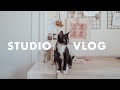 studio vlog | carving stamps & making tote bags!