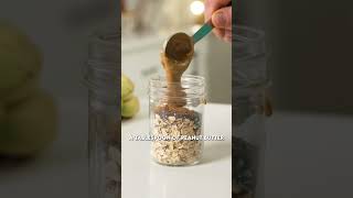 How to Make a “Chocolate Peanut Butter Overnight Oats” 🤤 #shorts