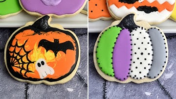 WET ON WET ROYAL ICING DECORATED CREATIVE HALLOWEEN COOKIES