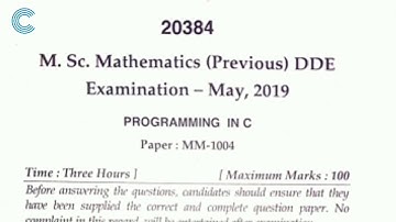 M.sc math DDE previous all exam paper 2019