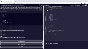 Basic Javascript (76/111) | Multiple Identical Options in Switch Statements | freeCodeCamp