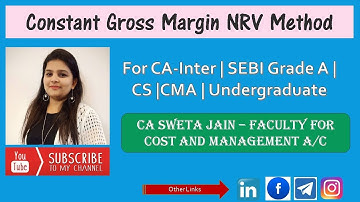 Constant Gross Margin NRV Method |Joint Product | CA Sweta Jain | CA Inter | CS | B.com | BBA | CMA