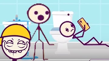 Drop It Gameplay Part 6 - Level 201-221 Complete Walkthrough - Funny Glass Troll Stickman