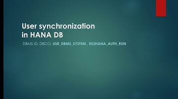 User synchronization in HANA DB