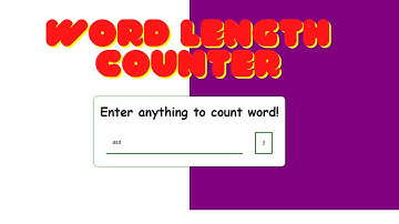 JavaScript Word Length Counter || HTML | CSS | JAVASCRIPT