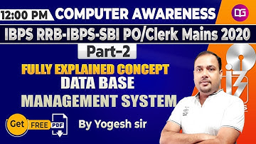 Database Management System (DBMS) | IBPS PO/CLERK | SBI | IBPS RRB | Computer by Yogesh Sir