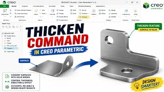 #33 Thicken command in creo parametric #mechanical #engineering #creoparametric #design 