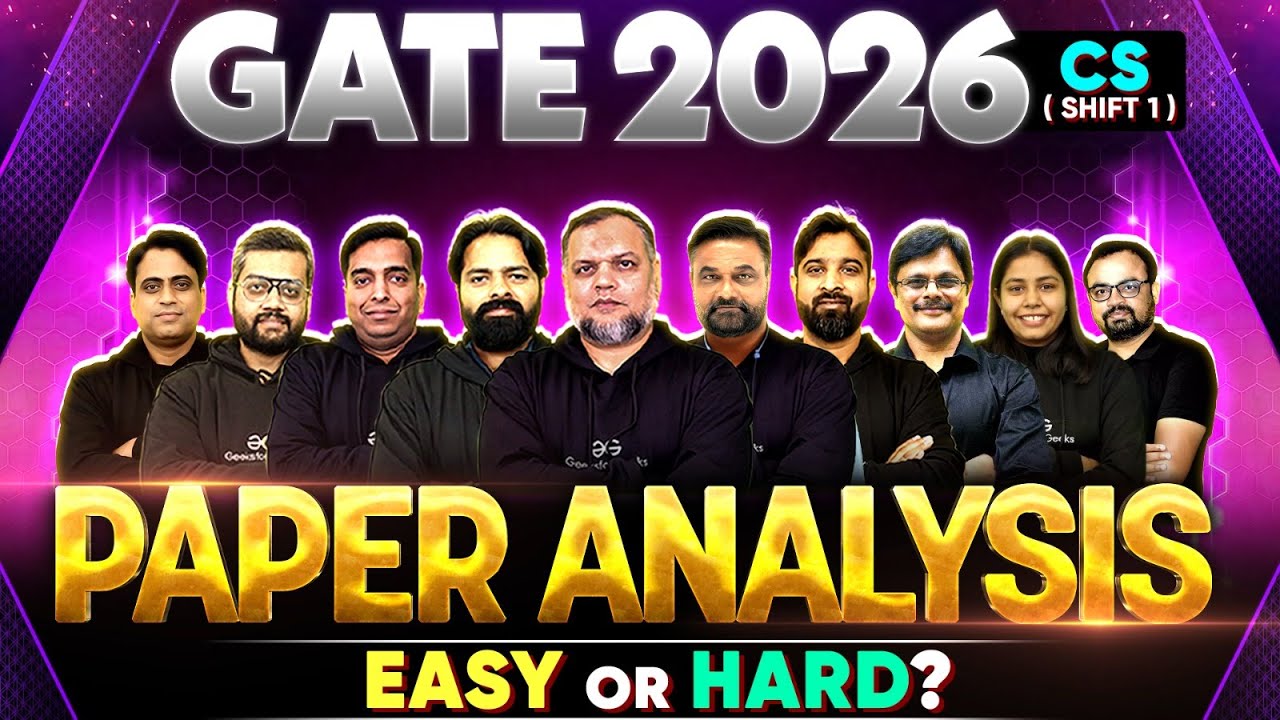 GATE 2026 Computer Science Paper Review | Difficulty & Solutions