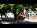 Вид Александровского парка г. Шахты с высоты детского двухэтажного автобуса