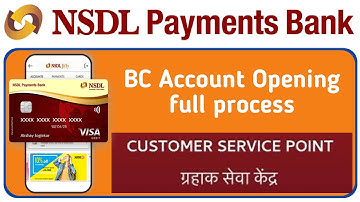 NSDL Payment Bank BC account opening🔥NSDL Payment Bank AGENT id🔥NSDL Payment Bank CSP Apply
