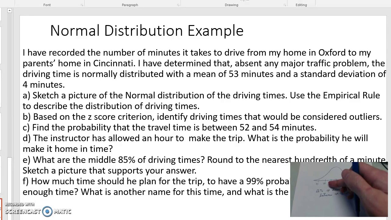 Normal Distribution Example part 1 - YouTube