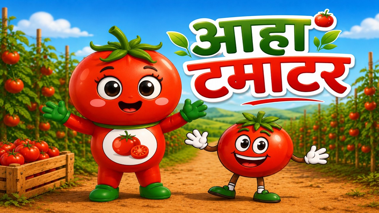Tomator आहा टमाटर | Aha Tomator Bade Majedar | Nursery Rhymes | Kids Poem | Non ...