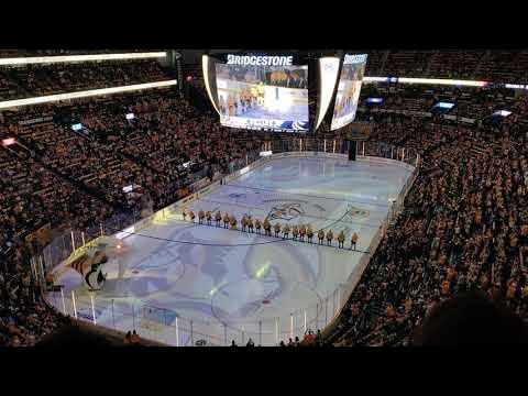 Nashville Predators 2014-2015 Home Opener Ice Projection Bridgestone Arena  